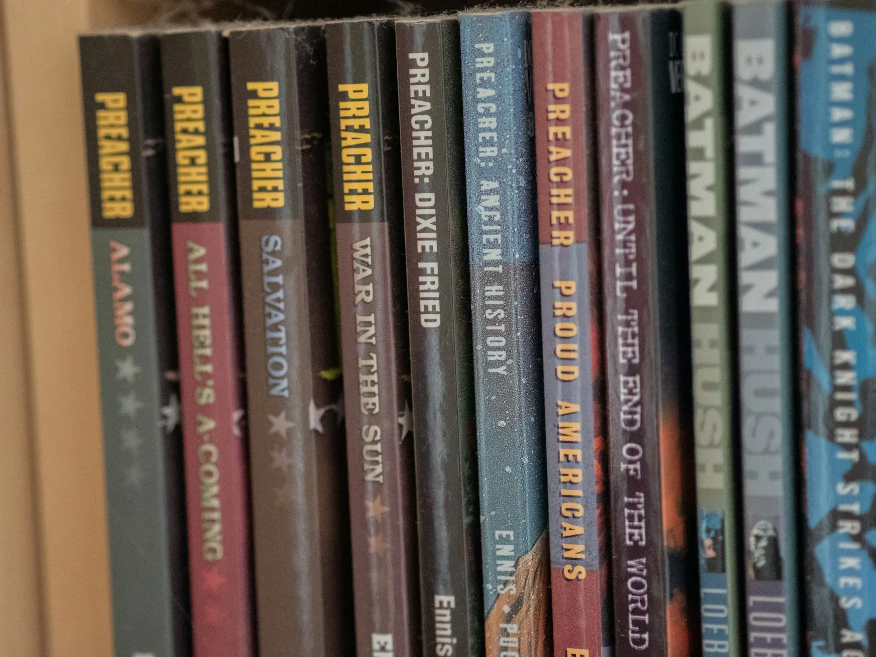 Shelves of comics ready to catalog in Catalist