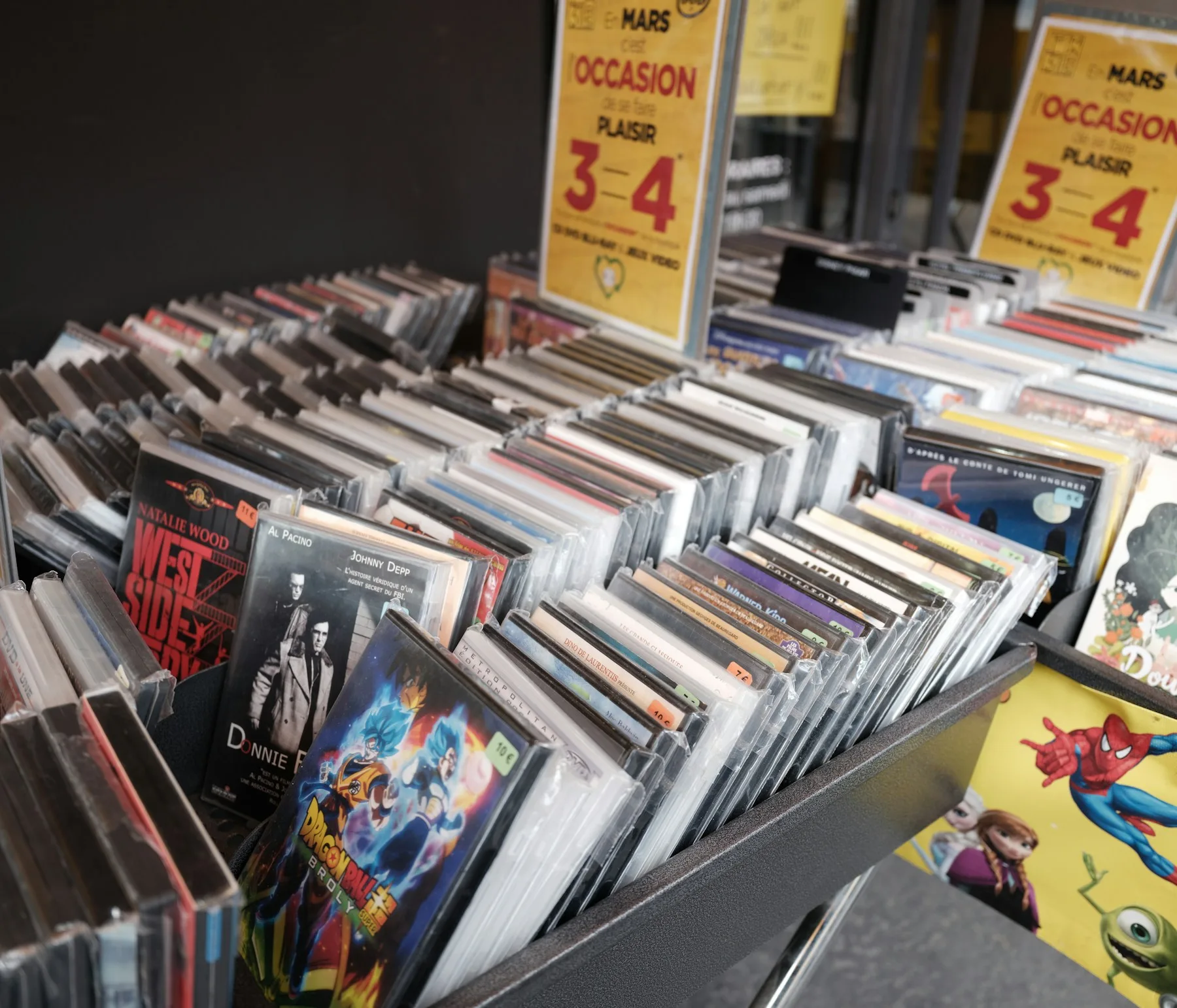 Rows of physical DVDs representing a Catalist DVD collection